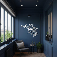 Bird Wall Art, Metal Tree Branch Decor, Modern Gift, Nature Wall Sign, Minimalist Home Decoration, Artistic Metal Wall Sculpture 6