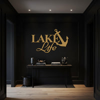Lake Life Wall Art, Nautical Metal Sign, Anchor Wall Decor, Cabin House Decoration, Rustic Lake Home Gift, Boho Metal Sculpture 2