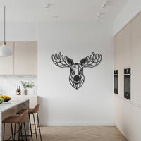 Geometric Moose Metal Wall Art, Modern Animal Decor, Nordic Style Home Accent, Rustic Cabin Wall Sculpture, Nature Inspired Design 6