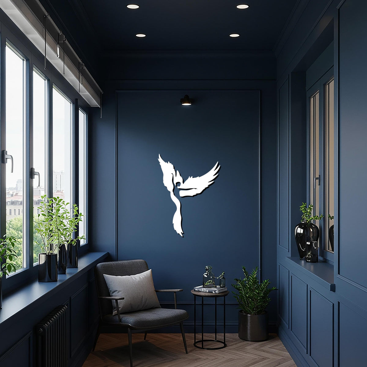 Dancing Couple Metal Wall Art, Romantic Home Decor, Modern Art, Angel Lovers Sculpture, Minimalist Gift, Bedroom Art, Abstract Wall Design