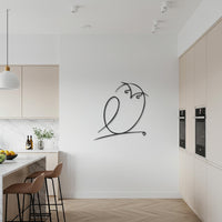 Owl Metal Wall Art, Minimal Line Art Decor, Modern Abstract Bird Sculpture, Wisdom Symbol Home Accent, Elegant Metal Artwork 3