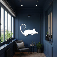 Mouse Metal Wall Art, Minimal Animal Silhouette Decor, Modern Rat Wall Sculpture, Playful Metal Artwork, Contemporary Home Accent 2