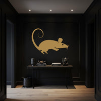 Mouse Metal Wall Art, Minimal Animal Silhouette Decor, Modern Rat Wall Sculpture, Playful Metal Artwork, Contemporary Home Accent 3