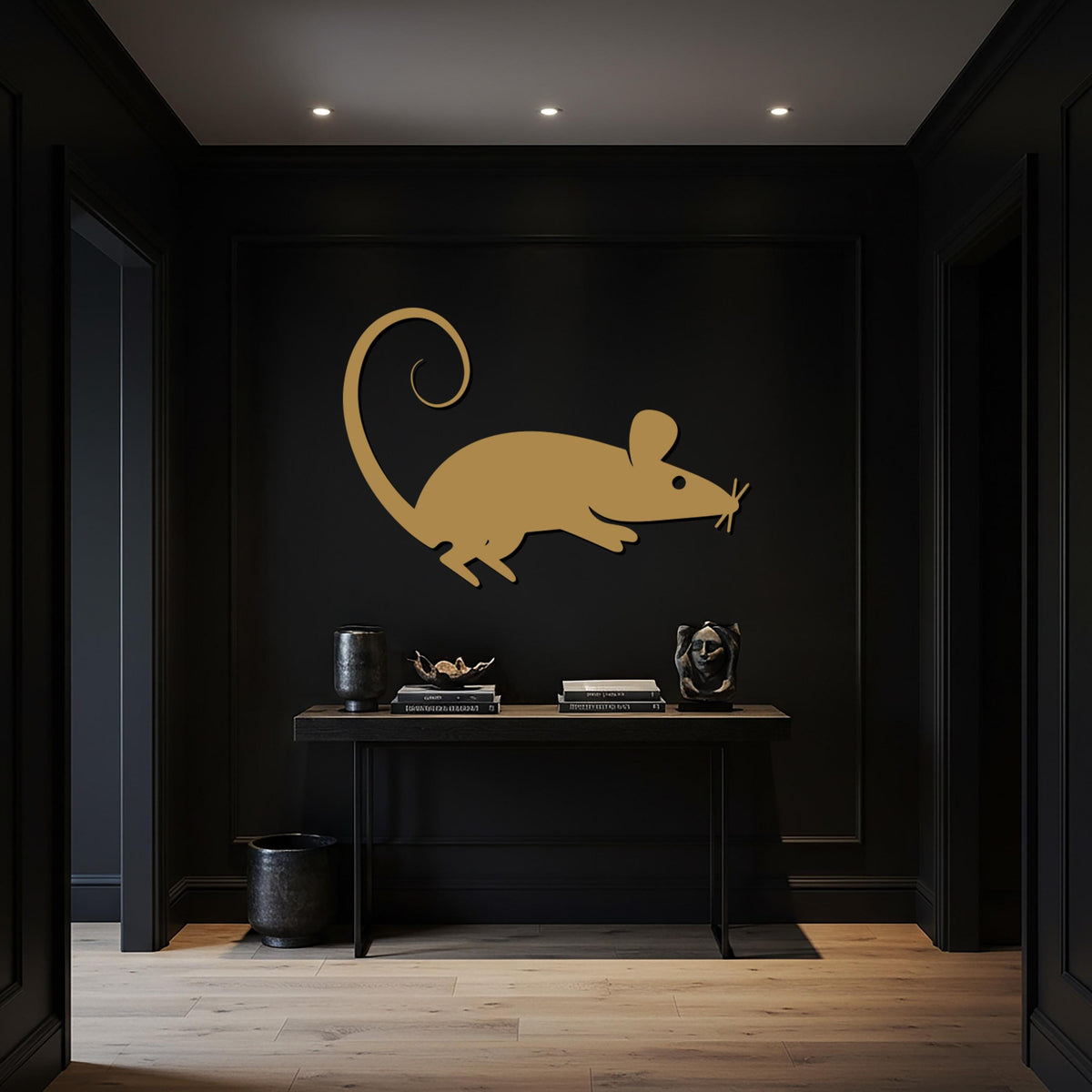 Mouse Metal Wall Art, Minimal Animal Silhouette Decor, Modern Rat Wall Sculpture, Playful Metal Artwork, Contemporary Home Accent