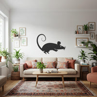 Mouse Metal Wall Art, Minimal Animal Silhouette Decor, Modern Rat Wall Sculpture, Playful Metal Artwork, Contemporary Home Accent 5
