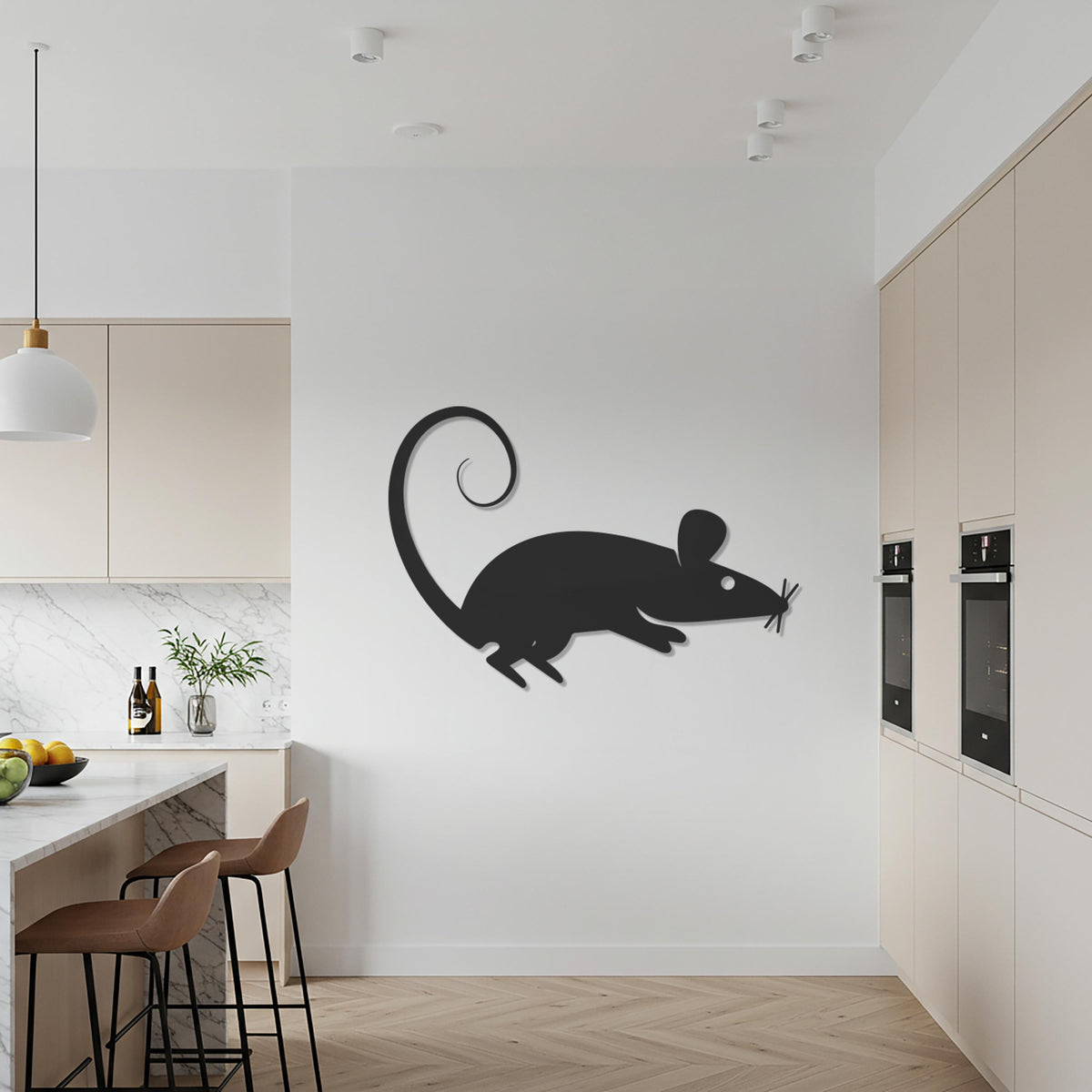 Mouse Metal Wall Art, Minimal Animal Silhouette Decor, Modern Rat Wall Sculpture, Playful Metal Artwork, Contemporary Home Accent