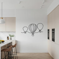 Hot Air Balloon Metal Wall Art, Minimalist Travel Decor, Adventure Wall Hanging, Modern Metal Line Art, Nursery & Living Room Wall Decor 6