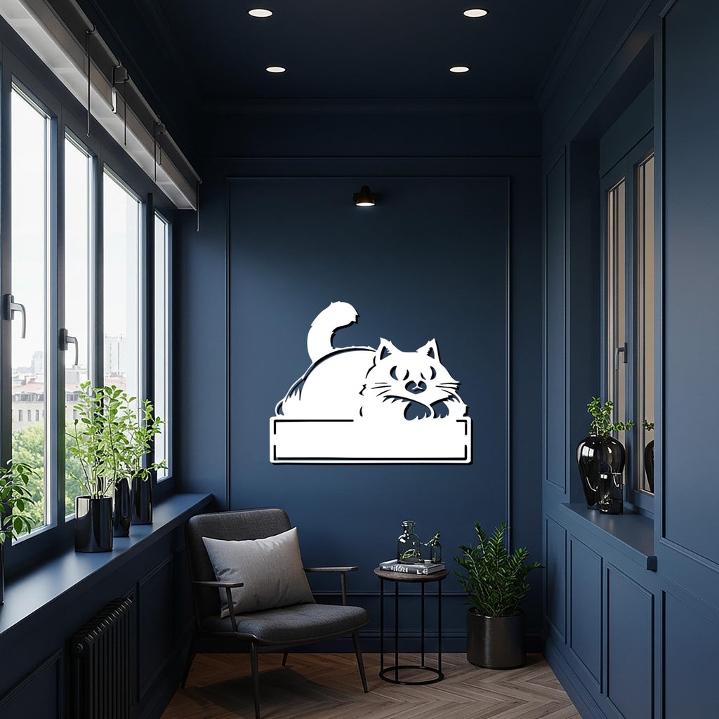 Custom Cat Metal Sign, Personalized Pet Name Wall Art, Cat Lover Gift, Metal Cat Decor, Custom Name Plate Sign, Home Pet Wall Decoration