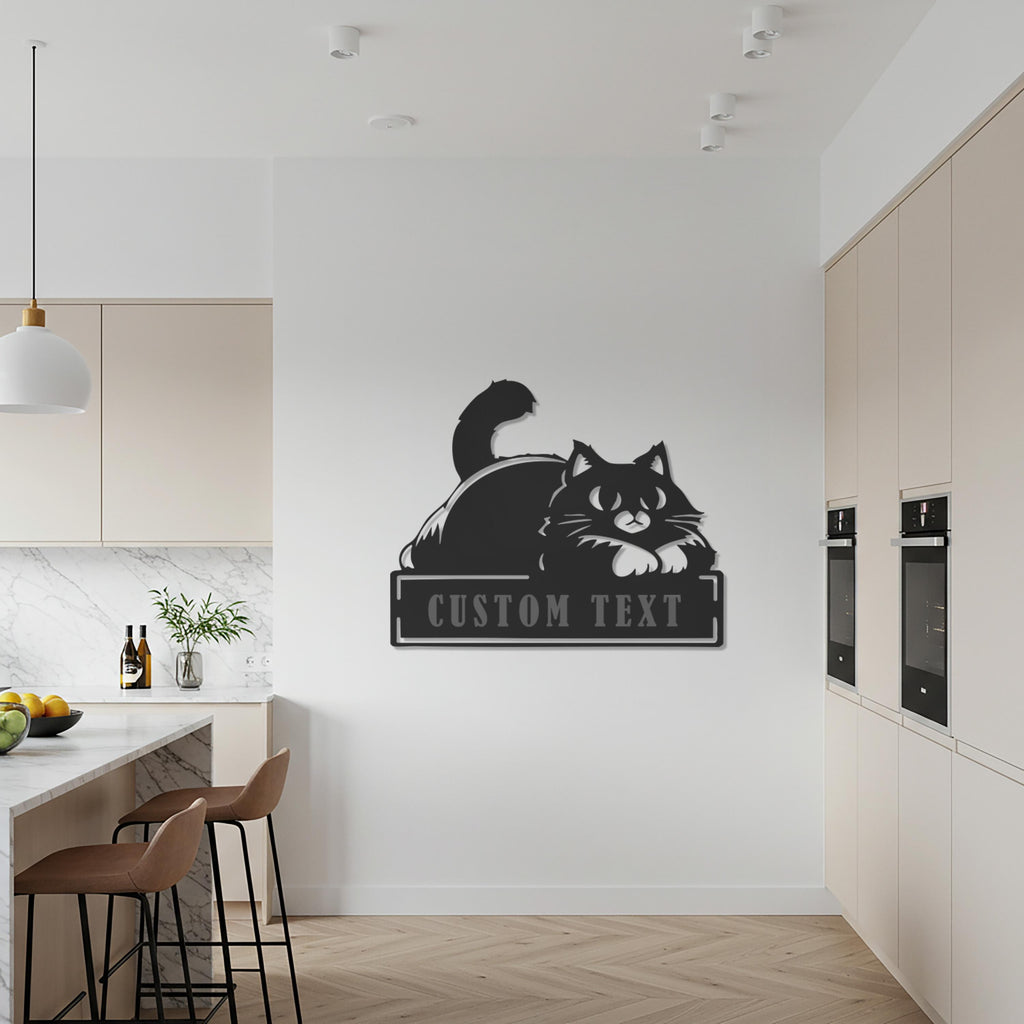 Custom Cat Metal Sign, Personalized Pet Name Wall Art, Cat Lover Gift, Metal Cat Decor, Custom Name Plate Sign, Home Pet Wall Decoration