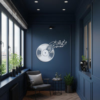 Vinyl Record Art, Music Notes Metal Wall Art, Modern Gift, Music Wall Decor, Musical Note Wall Art, Music Lovers Decor, Musician Gift Idea 3