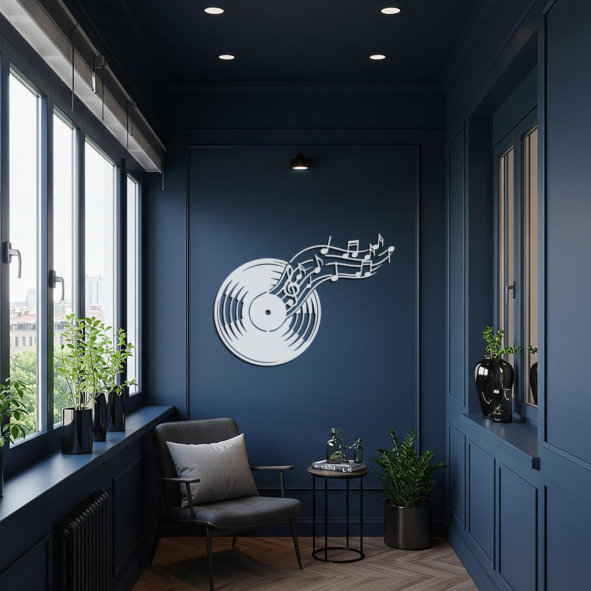Vinyl Record Art, Music Notes Metal Wall Art, Modern Gift, Music Wall Decor, Musical Note Wall Art, Music Lovers Decor, Musician Gift Idea