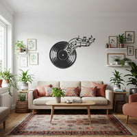 Vinyl Record Art, Music Notes Metal Wall Art, Modern Gift, Music Wall Decor, Musical Note Wall Art, Music Lovers Decor, Musician Gift Idea 4