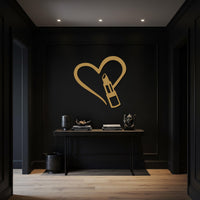 Heart Wall Art, Lipstick Metal Wall Art, Makeup Lover Decor, Beauty Salon Wall Hanging, Vanity Room Decoration, Gift for Makeup Artists 2