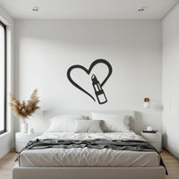Heart Wall Art, Lipstick Metal Wall Art, Makeup Lover Decor, Beauty Salon Wall Hanging, Vanity Room Decoration, Gift for Makeup Artists 4