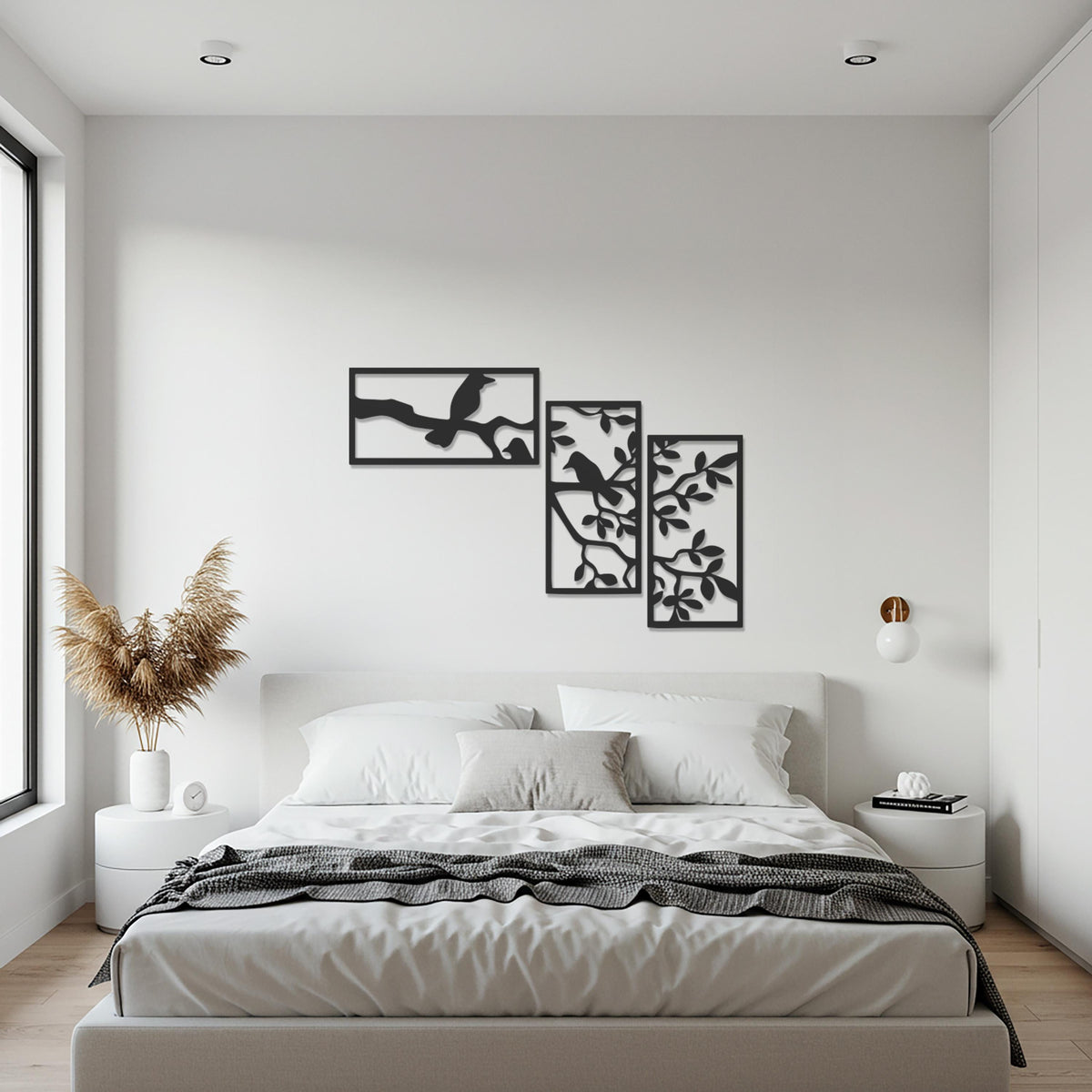 Bird Branch Wall Sign, Metal Wall Art, Nature Wall Decor, Modern Gift, Birds on Tree Branches Art, Living Room Decor, Home Interior Decor