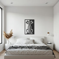 Geometric Wall Art, Cat Metal Wall Art, Modern Gift, Feline Home Decor, Living Room Decor, Hallway Decor, Entryway Decor, Cat Lover Gift 4