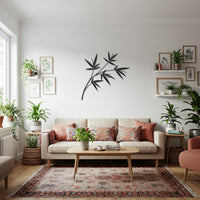 Bamboo Metal Wall Art, Modern Gift, Nature Wall Decor, Minimalist Gift, Bamboo Branch Art, Home Wall Art, Greenery Accent, Living Room Decor 1
