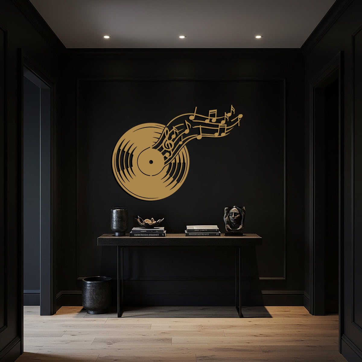 Vinyl Record Art, Music Notes Metal Wall Art, Modern Gift, Music Wall Decor, Musical Note Wall Art, Music Lovers Decor, Musician Gift Idea