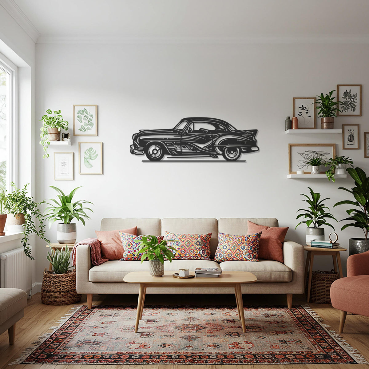 Classic Car Metal Wall Art, Vintage Car Wall Decor, Classic Automobile Sculpture, Garage Wall Decor, Man Cave Decor, Automotive Gift
