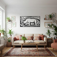 Rhino Metal Wall Art, Safari Animal Wall Decor, Wildlife Metal Sculpture, African Landscape Decor, Rustic Home Accent, Animal Lover Gift 5