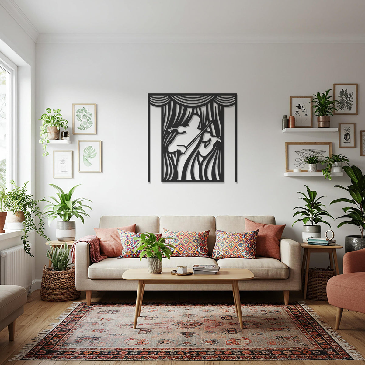 Abstract Woman Metal Wall Art, Female Portrait Wall Decor, Modern Line Art, Minimalist Face Decor, Boho Living Room Wall Art, Home Gift