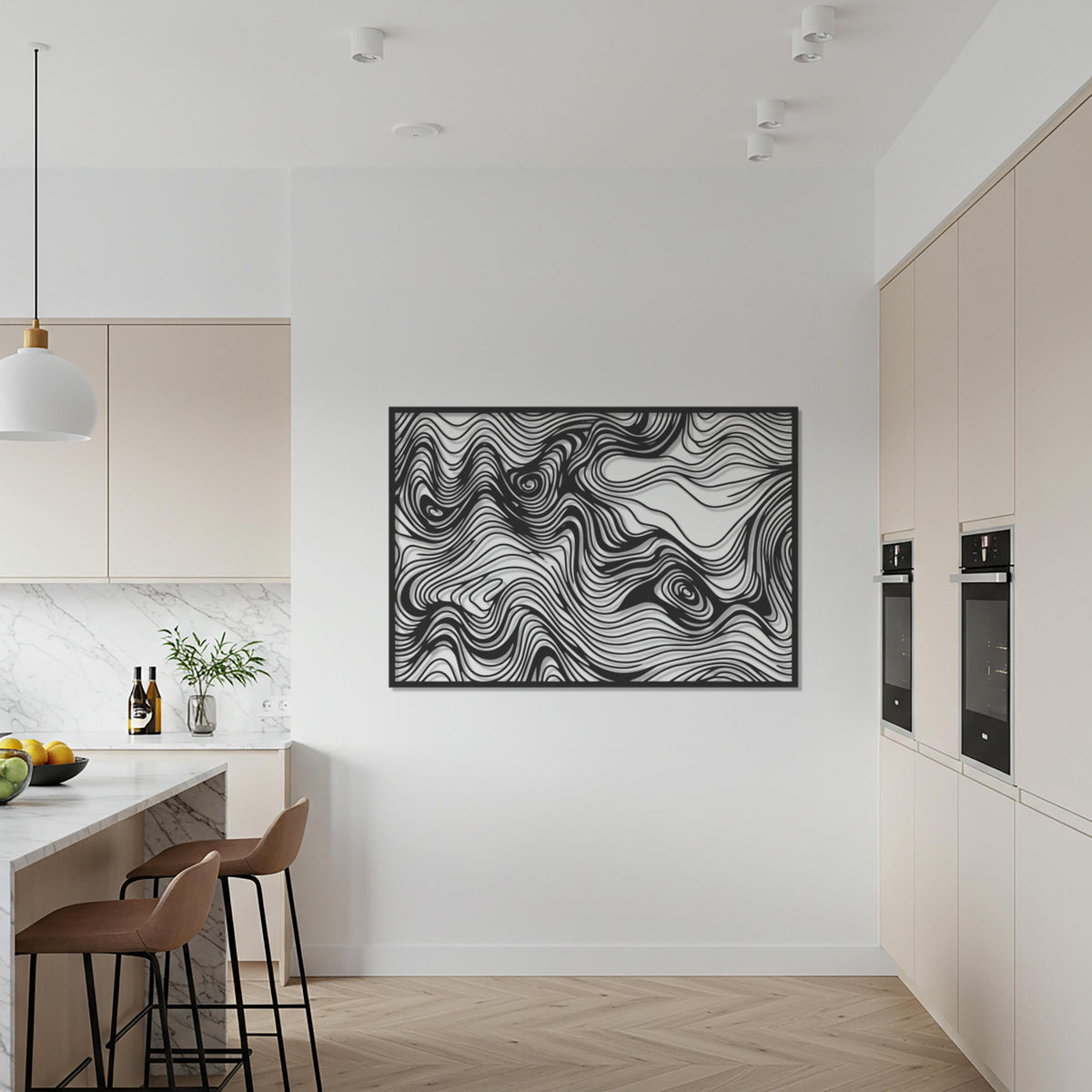 Abstract Line Metal Wall Art, Modern Wave Wall Decor, Black Metal Wall Sculpture, Minimalist Living Room Decor, Boho Home Accent Gift Accent