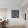 Abstract Wave Metal Wall Art, Modern Line Wall Decor, Square Metal Wall Sculpture, Minimalist Kitchen Decor, Boho Home Accent, Wall Artworks