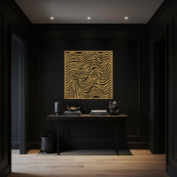 Abstract Wave Metal Wall Art, Modern Line Wall Decor, Square Metal Wall Sculpture, Minimalist Kitchen Decor, Boho Home Accent, Wall Artworks 4