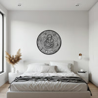 Mother and Child Metal Wall Art, Family Wall Decor, Abstract Line Art, Modern Metal Wall Sculpture, Minimalist Home Decor, Mother's Gift 1