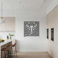 Bull Metal Wall Art, Taurus Wall Decor, Geometric Bull Sculpture, Farmhouse Wall Decor, Modern Gold Metal Art, Gift For Cow Lovers 6