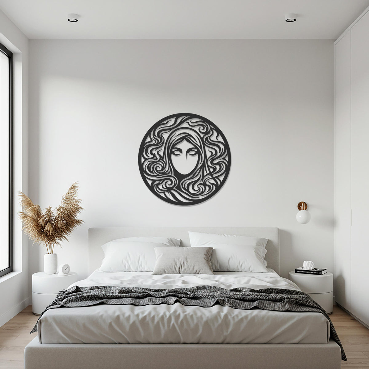 Medusa Metal Wall Art, Greek Mythology Wall Decor, Goddess Metal Sculpture, Round Face Wall Art, Library Decor, Mythical Home Gift